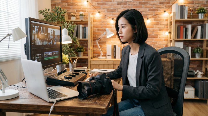 免费看片幕后视频：视频剪辑工作室日常